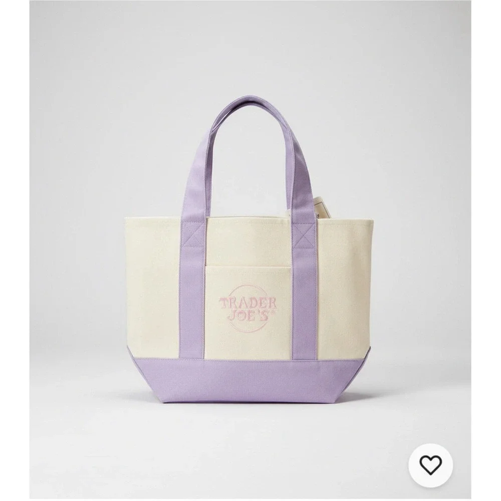 Trader Joe's Mini Canvas Tote Bag Unisex Pink Blue Green‎ Purple NEW Limited Ed